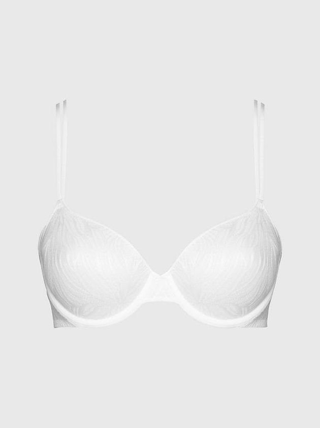 Calvin Klein USA Demi T-Shirt - Sheer Marquisette Womens Bra White 2408315-UL